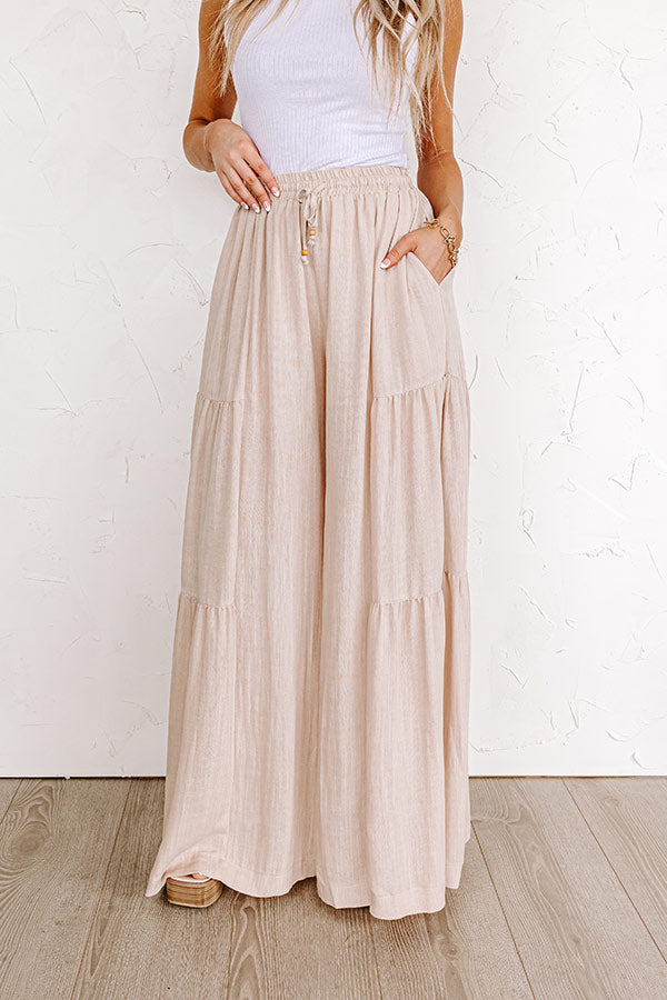 The Margie High Waist Pants In Taupe