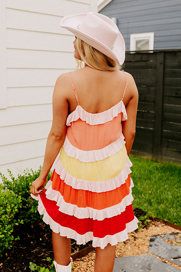 orange tiered mini dress Orange Ruffle Tiered Mini Dress PinkBlush