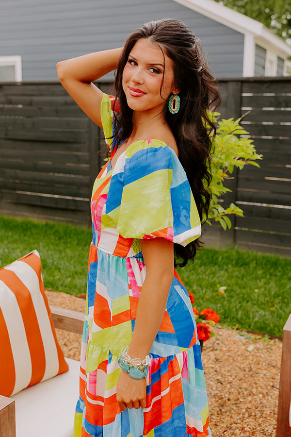 color block midi dress Tropical Escape feminine energy Something To Say Orange Colorblock
