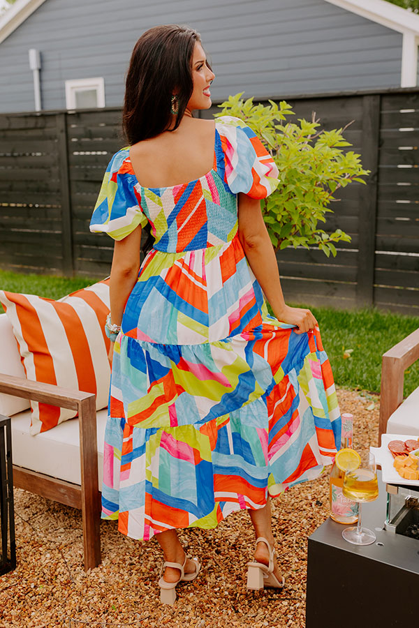 Never Adrift Color Block Midi Dress Image - 4