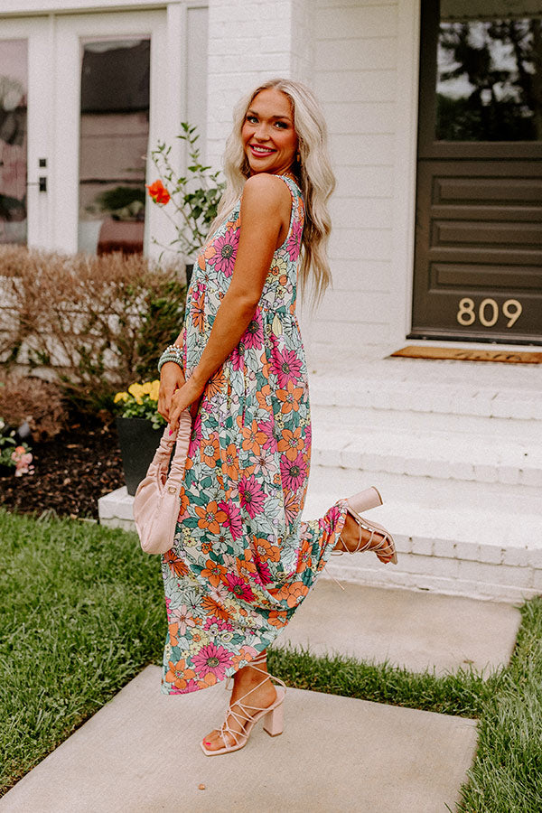 floral maxi dress with sneakers Dramatic Maxi Dresses and Sneakers (Two Ways To Style)