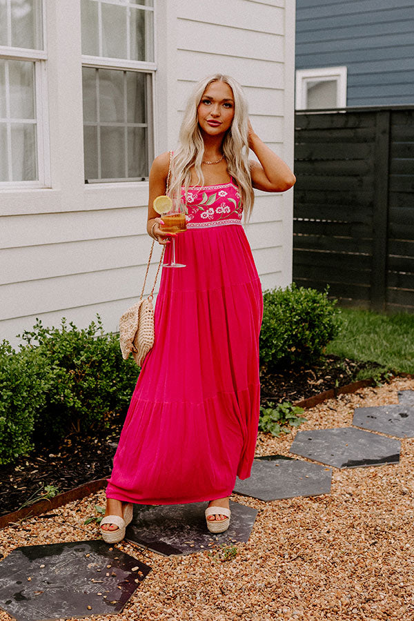 Coastal Calm Embroidered Maxi In Hot Pink Impressions Online Boutique Coastal Calm Embroidered Maxi In Hot Pink Impressions Online Boutique