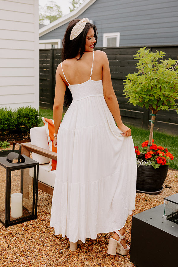 Coastal Calm Embroidered Maxi In Cream