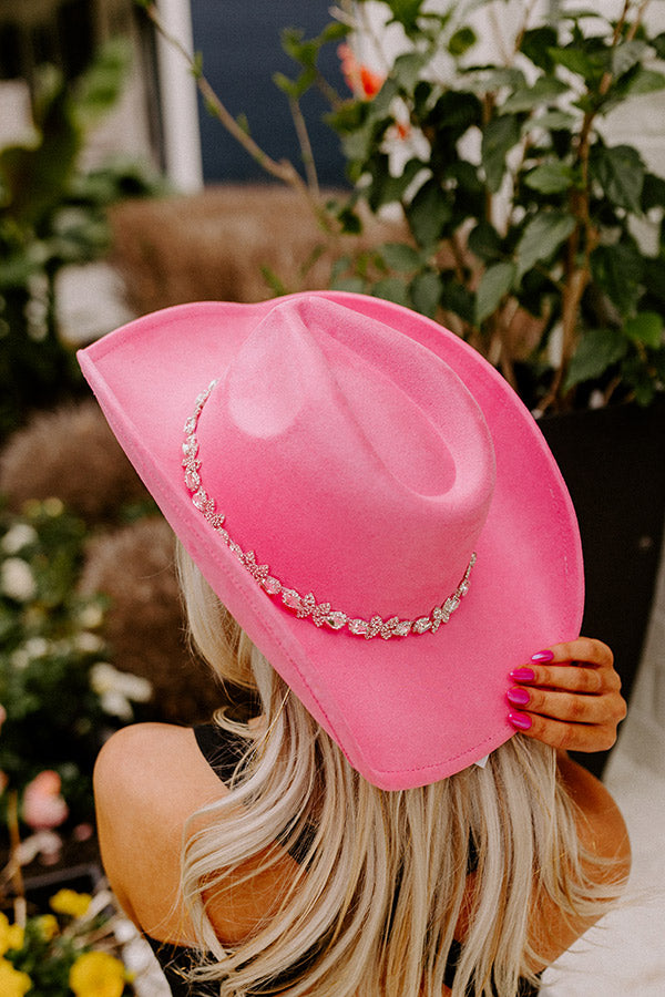 Light-Up Neon Pink Fabric Cowboy Hat