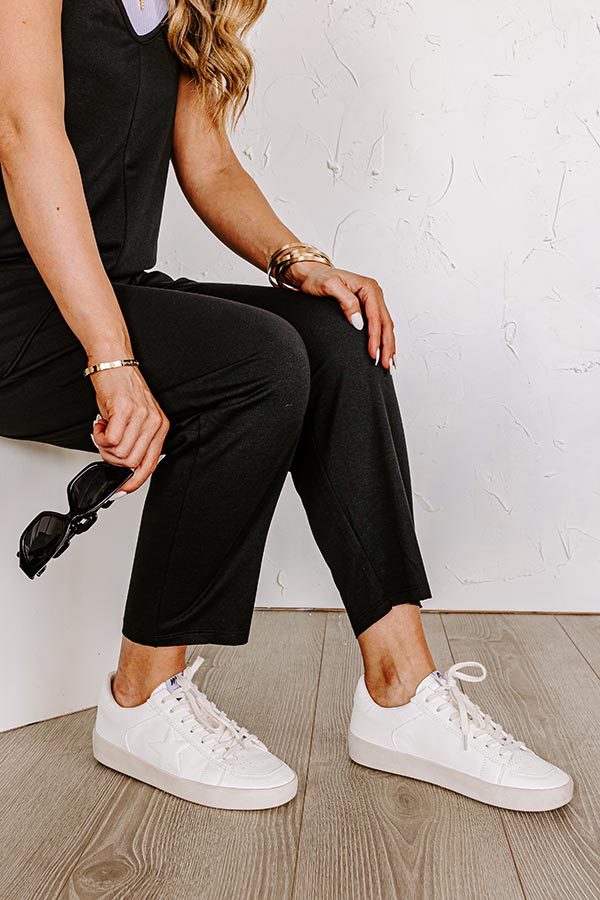 The Brylee Faux Leather Sneaker in Ivory