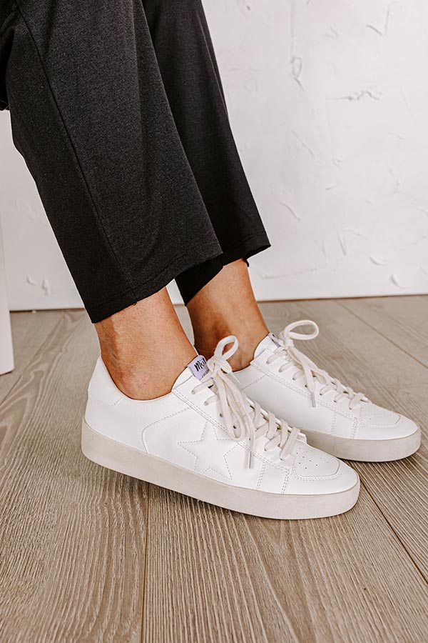 The Brylee Faux Leather Sneaker in Ivory