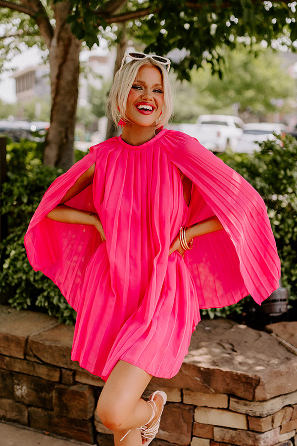 Runway Revelry Shift Dress In Hot Pink