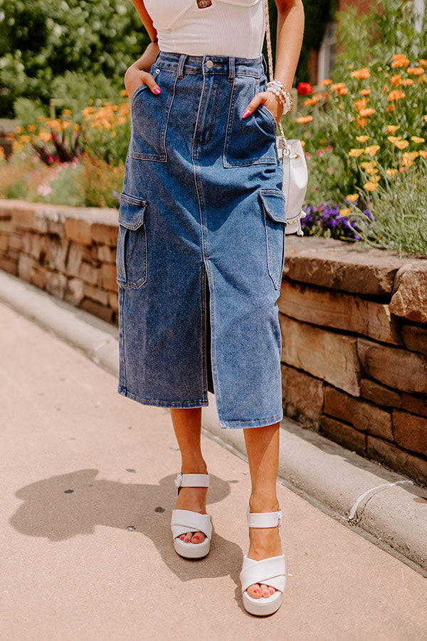 The Ahna High Waist Denim Skirt