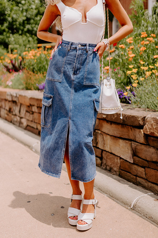 The Ahna High Waist Denim Skirt