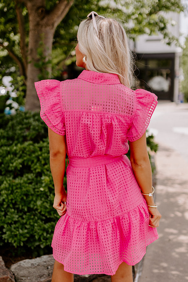 hot pink gingham dress Cricket Sleeveless Dress
