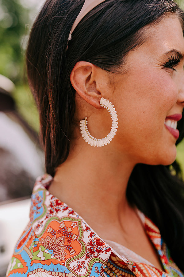 Humming Sweetly Hoop Earrings In Ivory