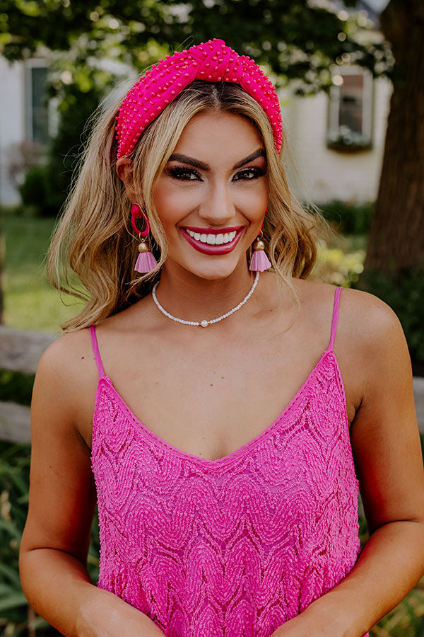 Humming Sweetly Embellished Headband In Fuchsia