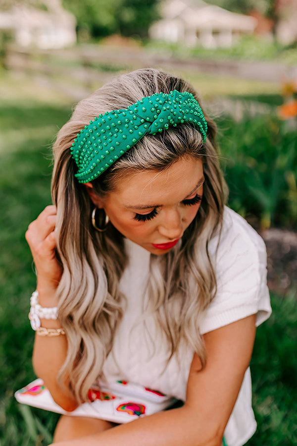 Humming Sweetly Embellished Headband In Green