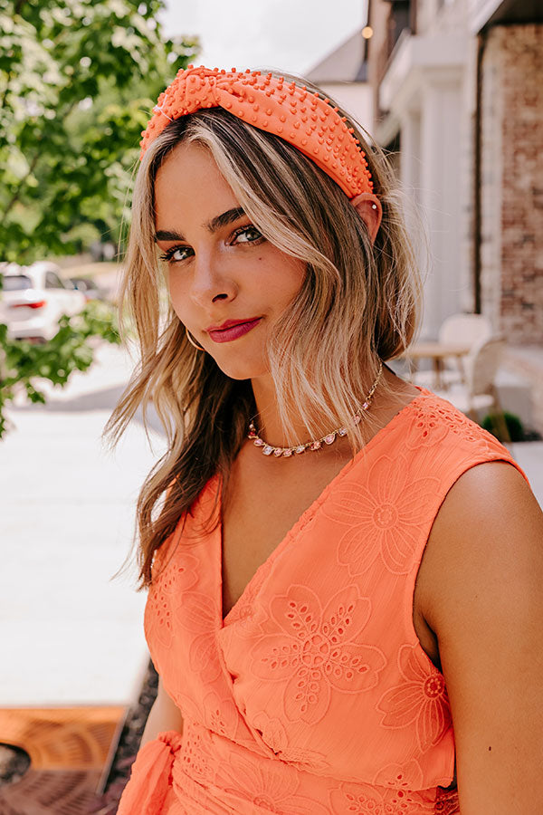 Humming Sweetly Embellished Headband In Orange