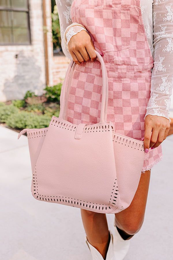 Valentino Blush Pink Leather Rockstud Trapeze Bag