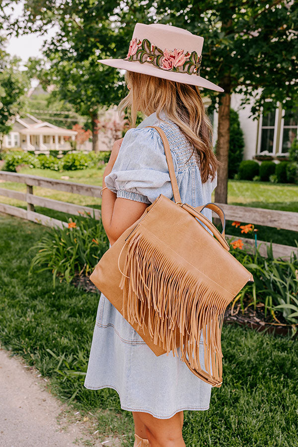 Travel To Europe Fringe Backpack In Camel