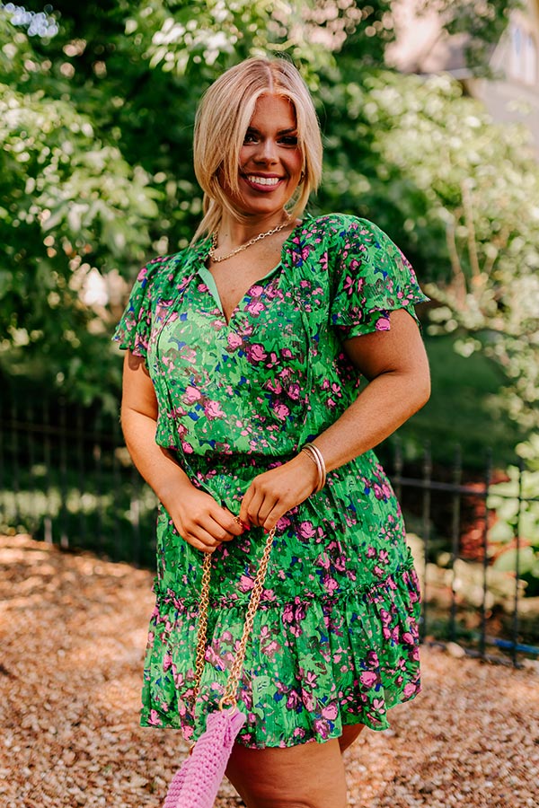 green heart print dress FARM Rio Green Heart Deco mini dress