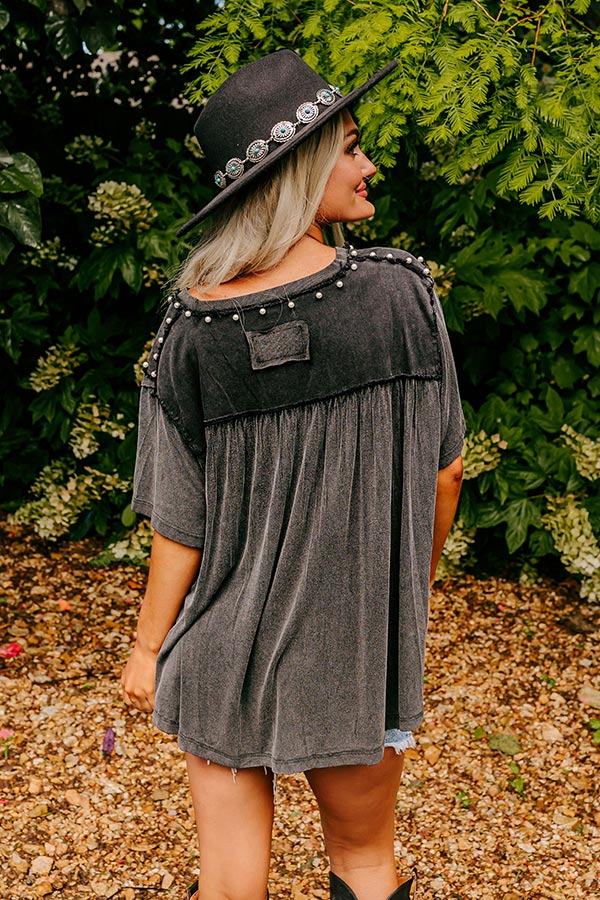 Poised Romance Embellished Top In Vintage Black Image - 4