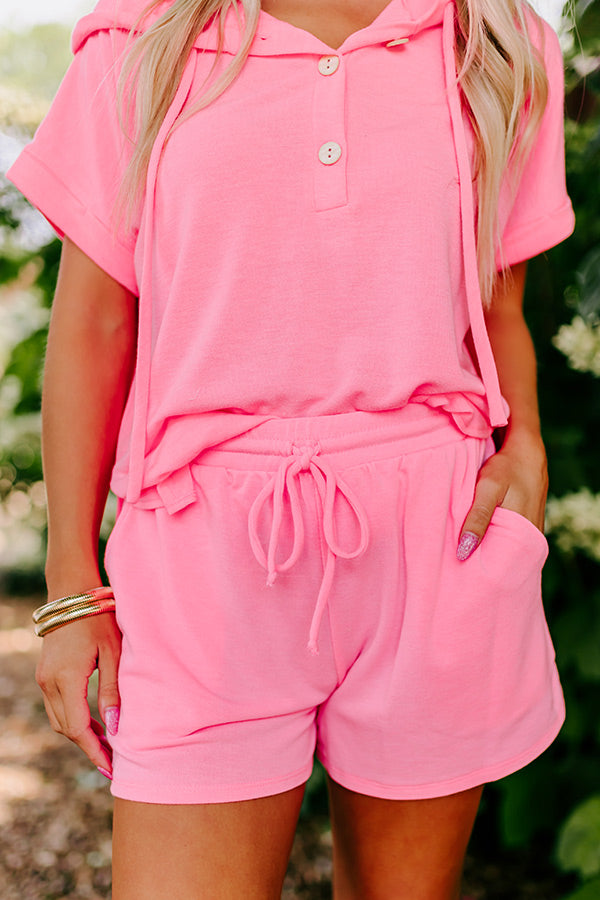 Take A Holiday Shorts In Neon Pink