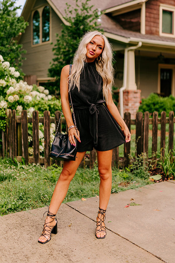 Pleats To Meet You Romper In Black – Impressions Online Boutique