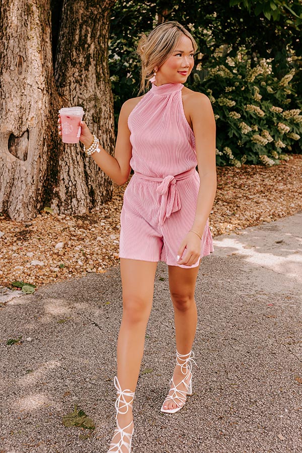 Pleats To Meet You Romper In Pink