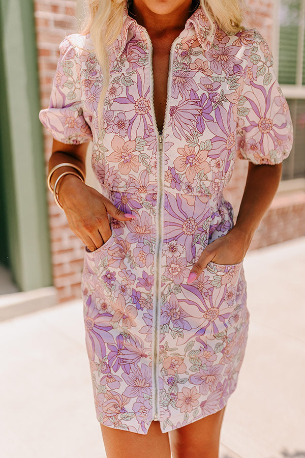 In Full Bloom Denim Mini Dress