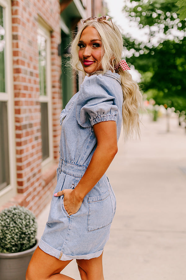 denim dress romper The Jill Denim Romper S / Denim light wash