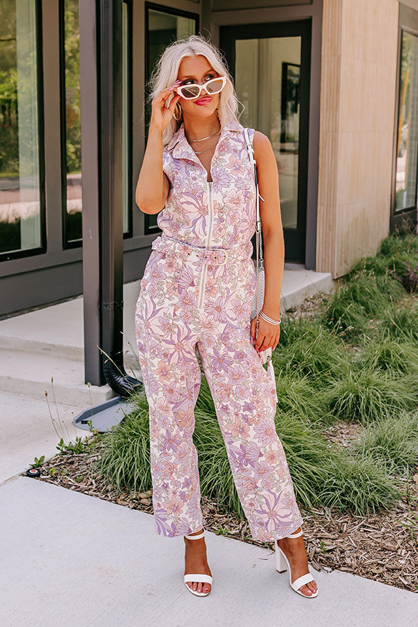 In Full Bloom Denim Jumpsuit