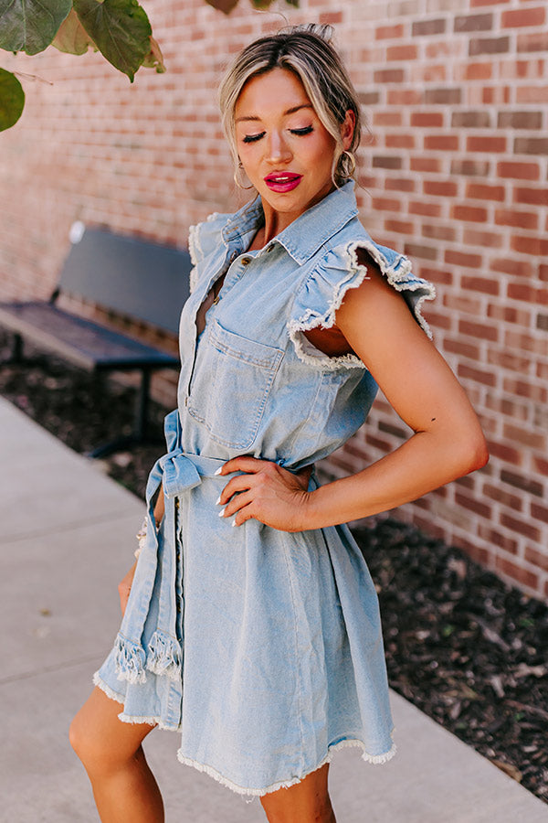 The Aleena Chambray Mini Dress