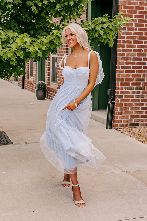 Twirls Around The Room Tulle Midi in Sky Blue   