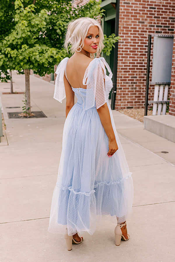 Twirls Around The Room Tulle Midi in Sky Blue   