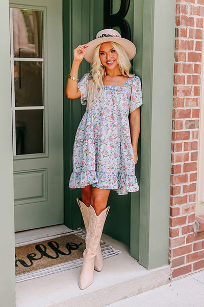 Modern Days Chambray Floral Dress • Impressions Online Boutique