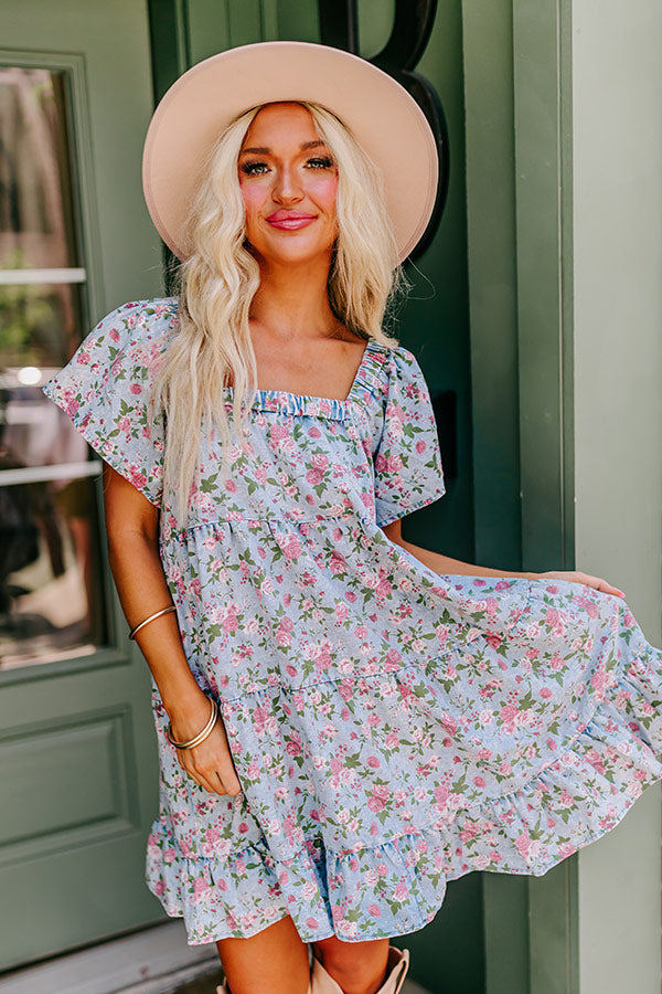 modern floral dress April Cornell Women's Vintage Floral Print Dress, Light Blue, XXS