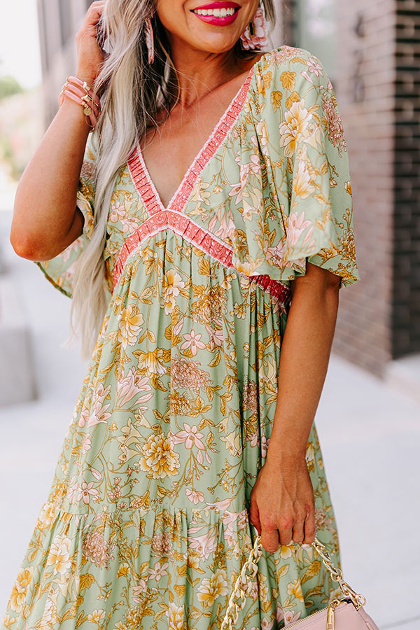 Under The Willow Tree Floral Maxi In Sage • Impressions Online Boutique