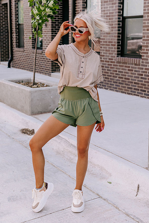 Strive for Greatness High Waist Shorts in Olive S / Olive Strive for Greatness High Waist Shorts in Olive S / Olive