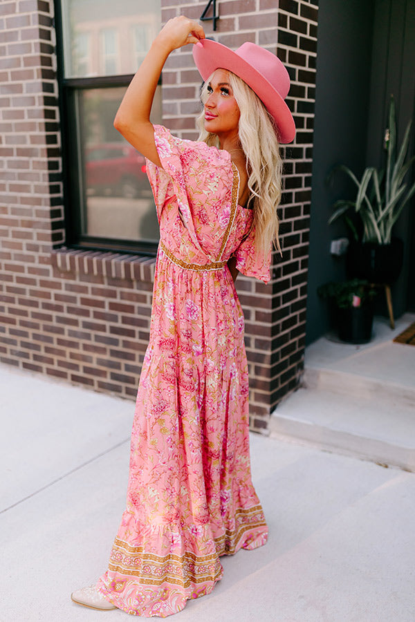 willow floral maxi dress Light Green Floral Strapless Maxi Dress