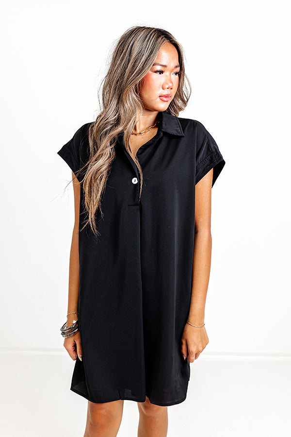 Effortless Radiance Shift Dress in Black