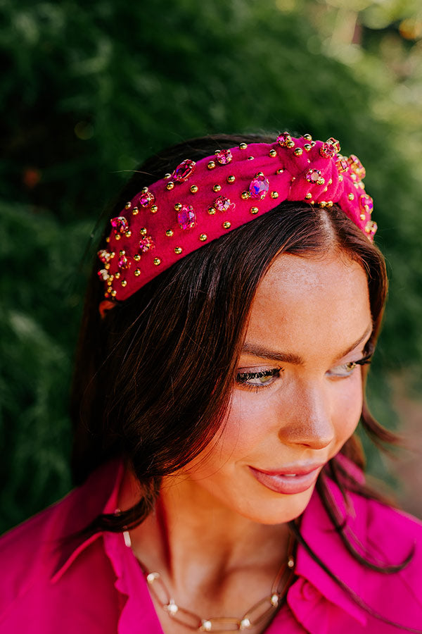 Graceful Reflections Embellished Headband In Berry