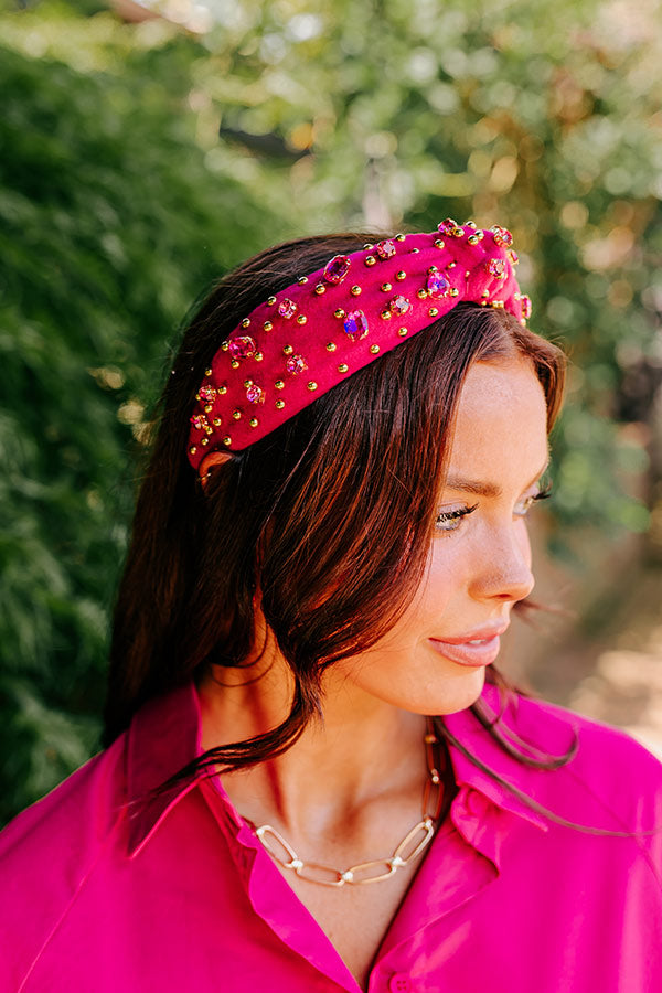 Graceful Reflections Embellished Headband In Berry