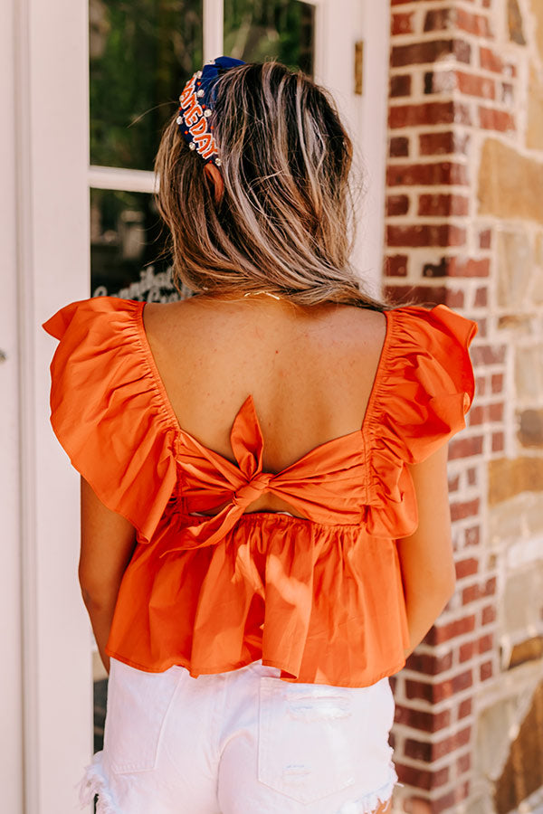 Stay Here Awhile Peplum Top In Rust