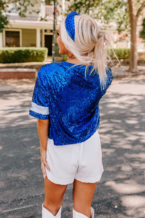blue sequin football dress Sequin Game Day Tunic Dress M