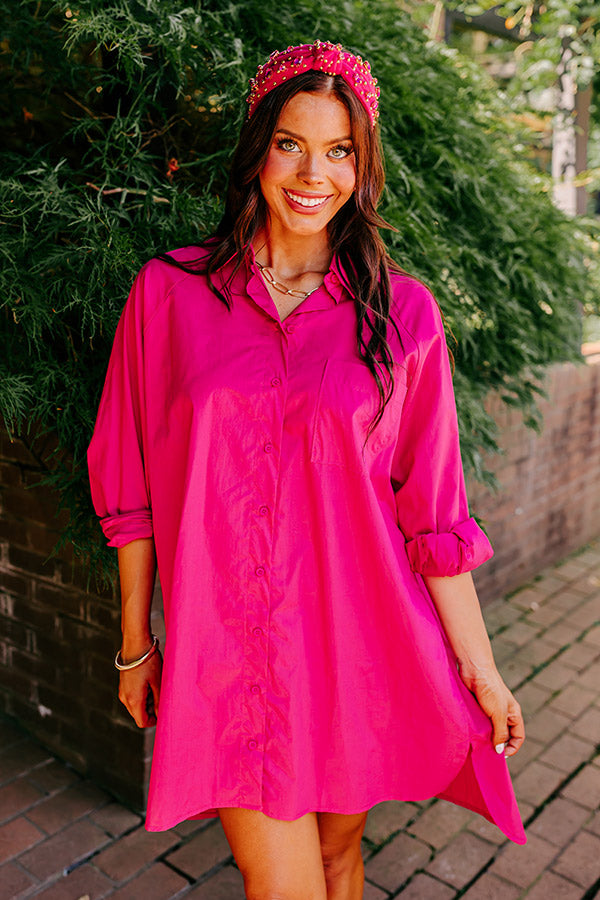 Major Icon Tunic Dress In Hot Pink