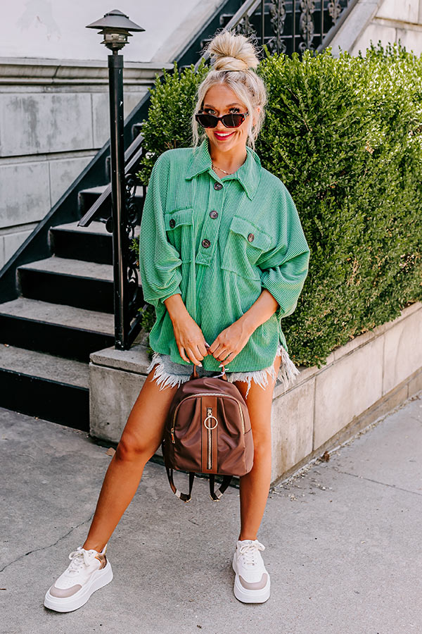 Coastal Comforts Oversized Top in Green