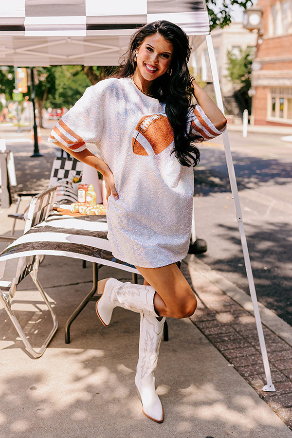 Life Of The Tailgate Sequin T-Shirt Dress