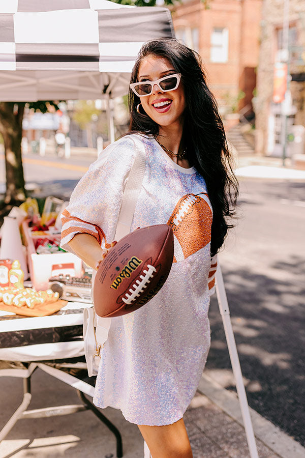 Life Of The Tailgate Sequin T-Shirt Dress