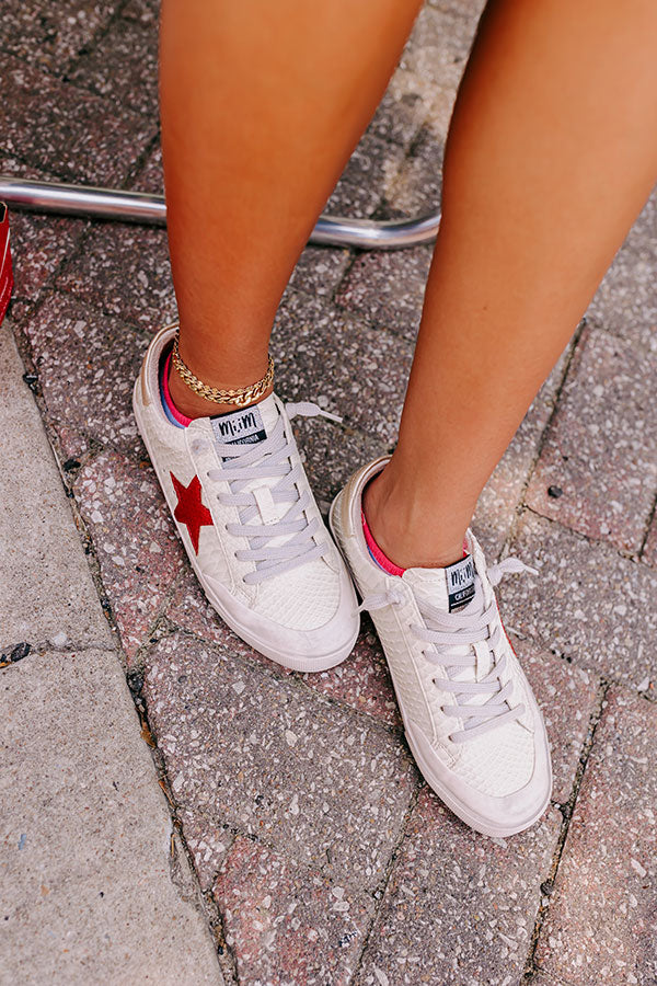 The Brinly Vintage Faux Leather Sneaker in Ivory Image - 1