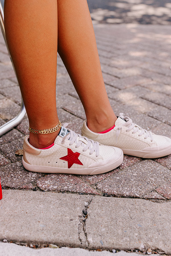 The Brinly Vintage Faux Leather Sneaker in Ivory Image - 1
