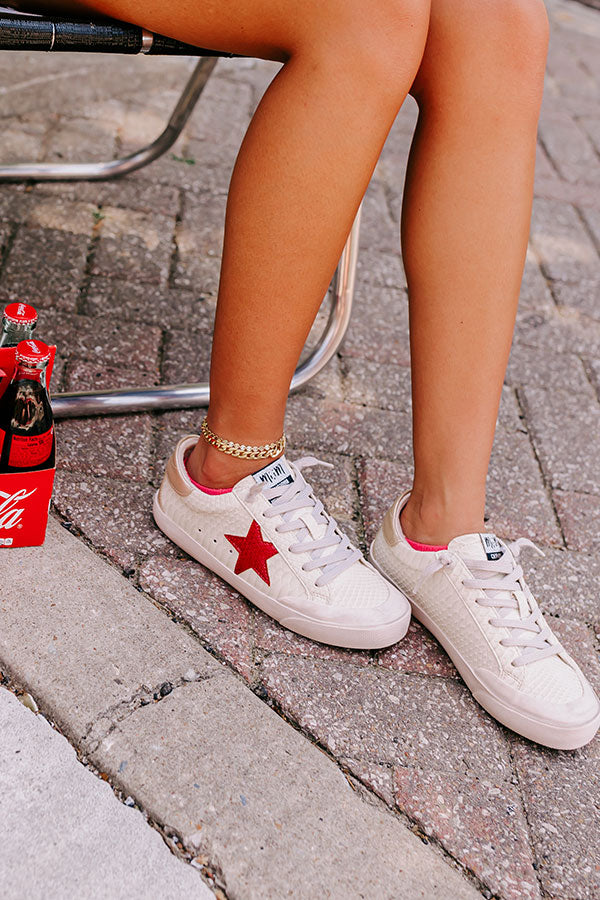The Brinly Vintage Faux Leather Sneaker in Ivory Image - 1