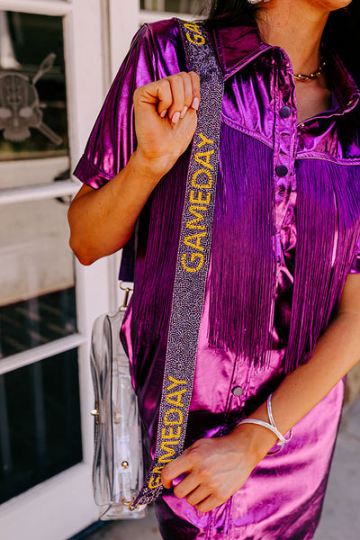 Beaded Purse Strap - Purple/Gold Louisiana Saturday Night Tru Colors  Gameday Discover the latest trends in fashion and purchase today