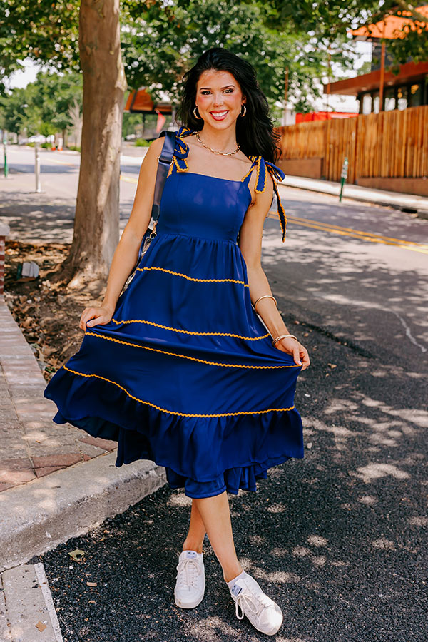 Simply Glowing Midi in Navy